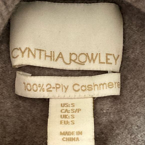 Cynthia Rowley 100% Cashmere Turtleneck Sweater Taupe SMALL Fall Cozy Warm - Picture 4 of 5